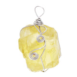 Maxbell Wire Wraped Jewelry Natural Citrine Crystal Stone Pendant Handmade Charm - Aladdin Shoppers