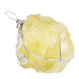 Maxbell Wire Wraped Jewelry Natural Citrine Crystal Stone Pendant Handmade Charm - Aladdin Shoppers