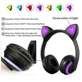 Maxbell Wireless Headphones Over Ear - Bluetooth Headset Microphone Cute Cat -Black - Aladdin Shoppers