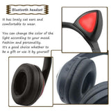 Maxbell Wireless Headphones Over Ear - Bluetooth Headset Microphone Cute Cat -Black - Aladdin Shoppers