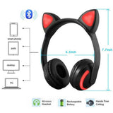 Maxbell Wireless Headphones Over Ear - Bluetooth Headset Microphone Cute Cat -Black - Aladdin Shoppers