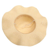 Maxbell Women Beach Derby Cap Floppy Fold Sun Straw Hat four little flowers beige - Aladdin Shoppers