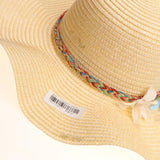 Maxbell Women Beach Derby Cap Floppy Fold Sun Straw Hat four little flowers beige - Aladdin Shoppers