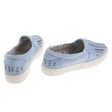 Maxbell Women Casual Hollow Canvas Loafer Flats SlipOn Walking Shoes Sneaker 41 Blue - Aladdin Shoppers
