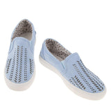 Maxbell Women Casual Hollow Canvas Loafer Flats SlipOn Walking Shoes Sneaker 41 Blue - Aladdin Shoppers