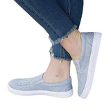 Maxbell Women Casual Hollow Canvas Loafer Flats SlipOn Walking Shoes Sneaker 41 Blue - Aladdin Shoppers