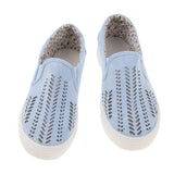 Maxbell Women Casual Hollow Canvas Loafer Flats SlipOn Walking Shoes Sneaker 41 Blue - Aladdin Shoppers