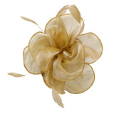 Maxbell Women Flower Fascinator Hat 1920s Gatsby Bridal Headband Cocktail Party golden