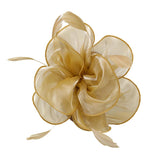 Maxbell Women Flower Fascinator Hat 1920s Gatsby Bridal Headband Cocktail Party golden - Aladdin Shoppers