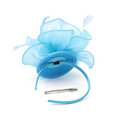 Maxbell Women Flower Fascinator Hat 1920s Gatsby Bridal Headband Cocktail Party light blue - Aladdin Shoppers