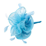 Maxbell Women Flower Fascinator Hat 1920s Gatsby Bridal Headband Cocktail Party light blue - Aladdin Shoppers