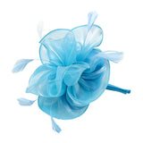 Maxbell Women Flower Fascinator Hat 1920s Gatsby Bridal Headband Cocktail Party light blue - Aladdin Shoppers