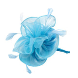 Maxbell Women Flower Fascinator Hat 1920s Gatsby Bridal Headband Cocktail Party light blue - Aladdin Shoppers