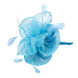 Maxbell Women Flower Fascinator Hat 1920s Gatsby Bridal Headband Cocktail Party light blue - Aladdin Shoppers