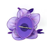 Maxbell Women Flower Fascinator Hat 1920s Gatsby Bridal Headband Cocktail Party purple - Aladdin Shoppers