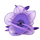 Maxbell Women Flower Fascinator Hat 1920s Gatsby Bridal Headband Cocktail Party purple - Aladdin Shoppers