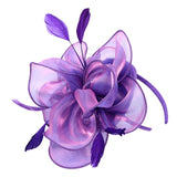 Maxbell Women Flower Fascinator Hat 1920s Gatsby Bridal Headband Cocktail Party purple - Aladdin Shoppers