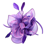 Maxbell Women Flower Fascinator Hat 1920s Gatsby Bridal Headband Cocktail Party purple - Aladdin Shoppers