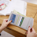 Maxbell Women Girl PU Leather Mini Tassel Wallet Coin Purse Card Holder Gray - Aladdin Shoppers