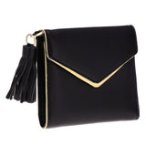 Maxbell Women Girl PU Leather Mini Tassel Wallet Coin Purse Card Holder Gray - Aladdin Shoppers