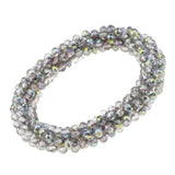 Maxbell Women Girls Elastic Hair Tie Rhinestone Hair Band Ponytail Holder Gray - Aladdin Shoppers