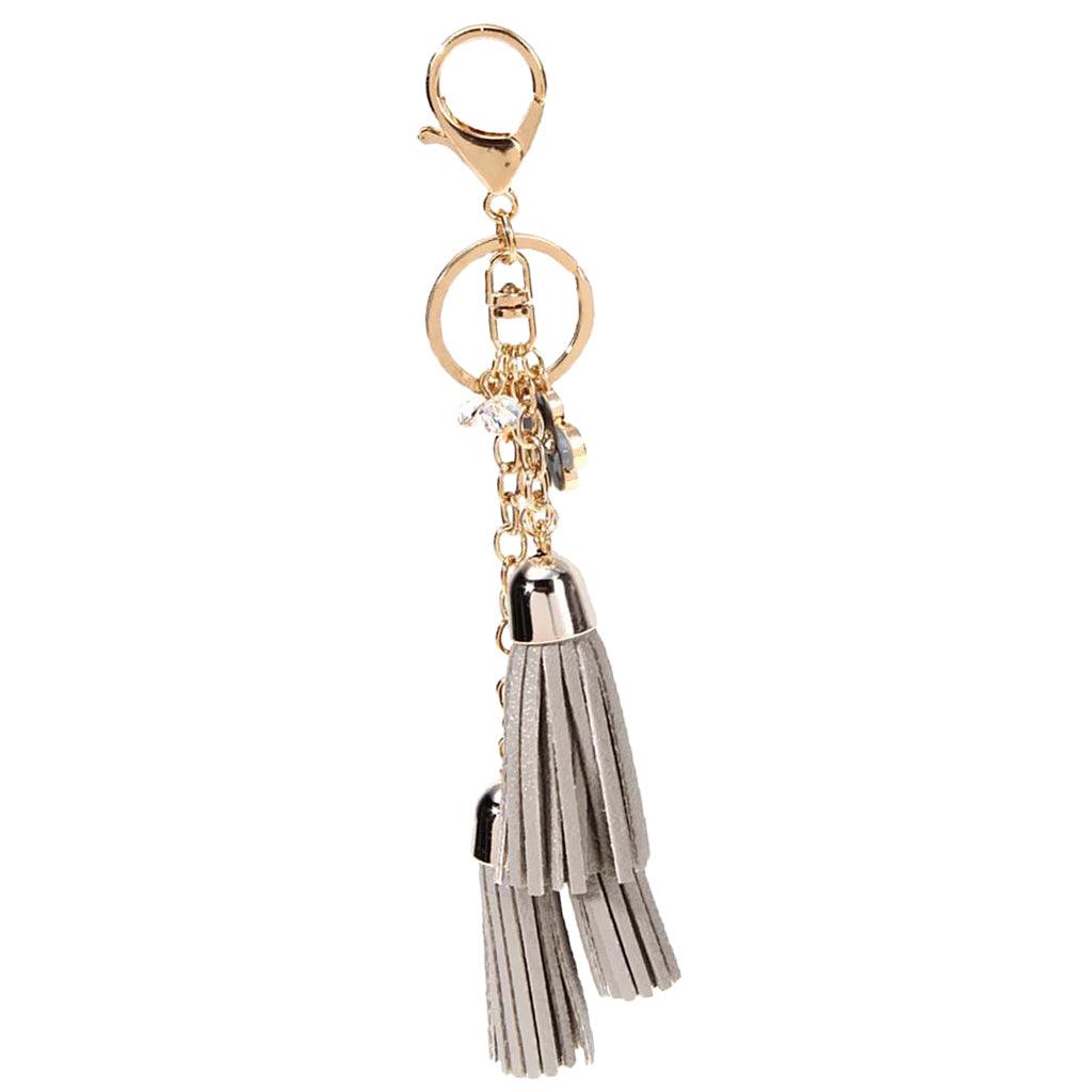 Maxbell Women Girls Kids Tassel Key Chain Car Key Ring Accessory Bag Decor Pendant Gray - Aladdin Shoppers
