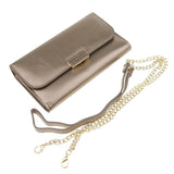 Maxbell Women PU Leather Clutch Wallet Purse Evening Cross Body Handbag Silver gray - Aladdin Shoppers
