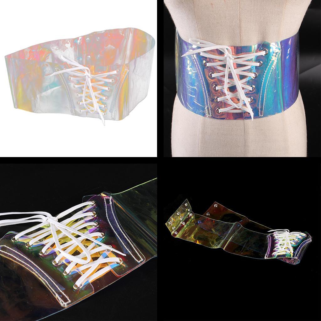 Maxbell Women's Boho Wide Band Retro Corset Waistband Cincher Belt Lace up Colorful - Aladdin Shoppers