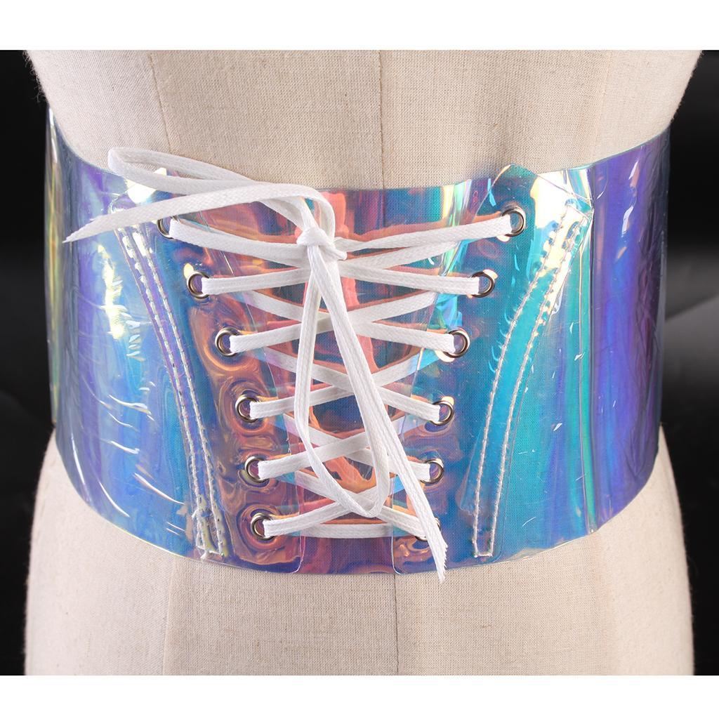 Maxbell Women's Boho Wide Band Retro Corset Waistband Cincher Belt Lace up Colorful - Aladdin Shoppers