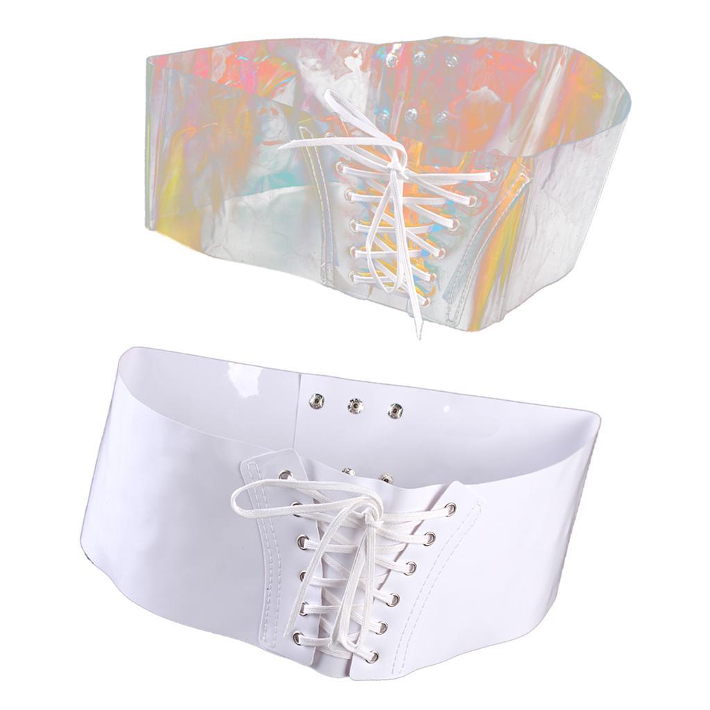 Maxbell Women's Boho Wide Band Retro Corset Waistband Cincher Belt Lace up Colorful - Aladdin Shoppers