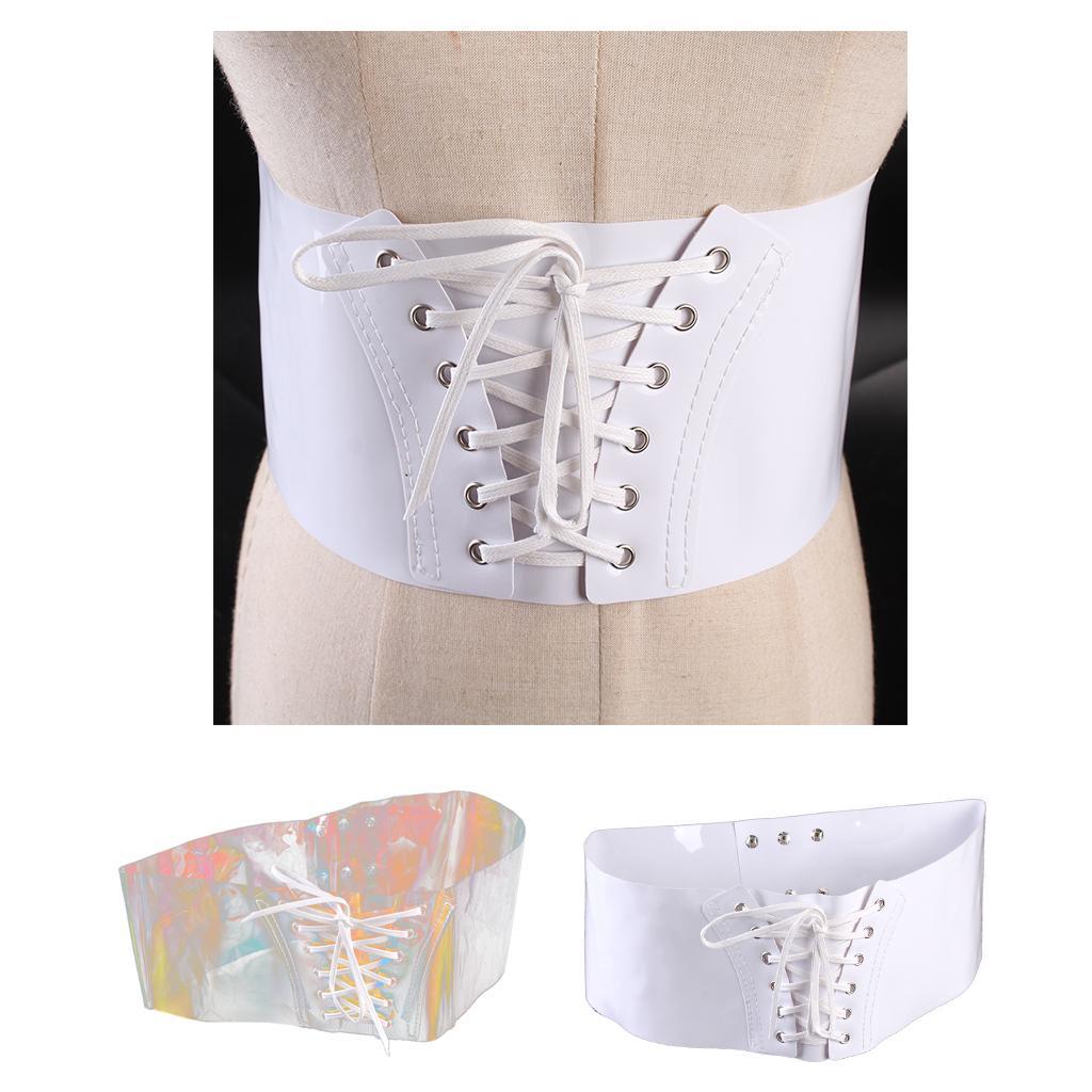 Maxbell Women's Boho Wide Band Retro Corset Waistband Cincher Belt Lace up Colorful - Aladdin Shoppers