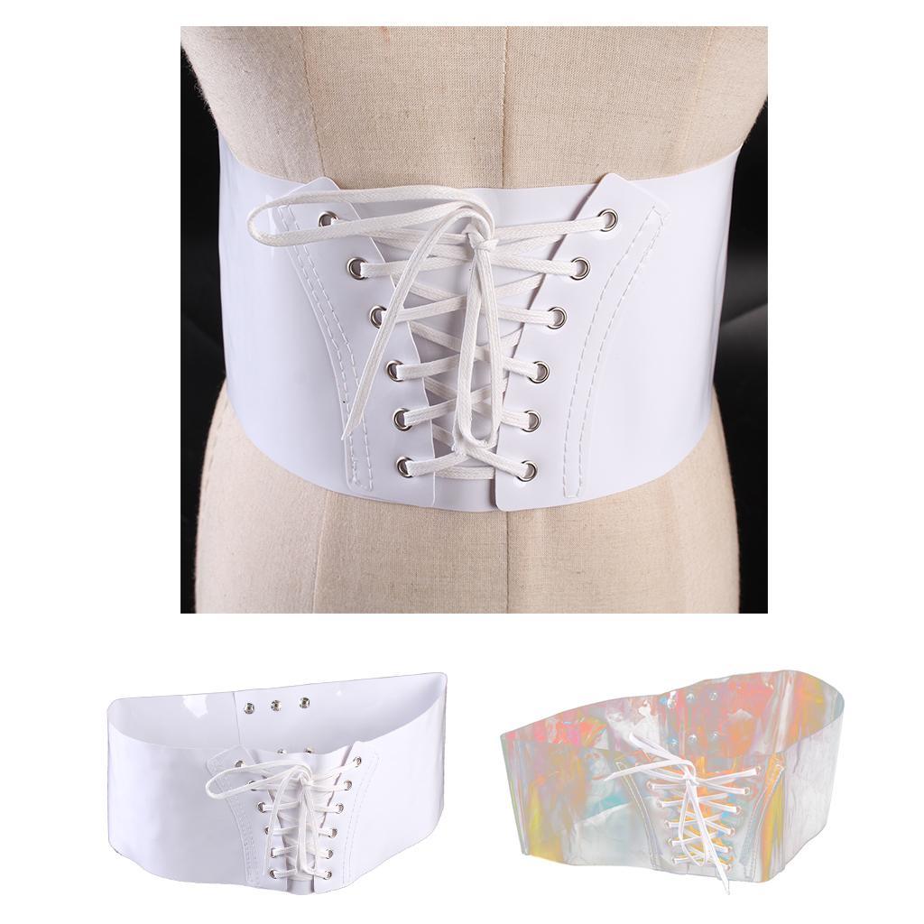 Maxbell Women's Boho Wide Band Retro Corset Waistband Cincher Belt Lace up Colorful - Aladdin Shoppers
