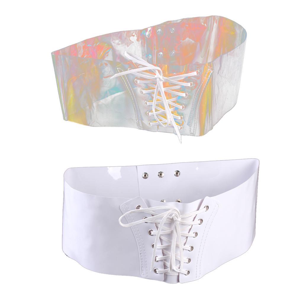 Maxbell Women's Boho Wide Band Retro Corset Waistband Cincher Belt Lace up Colorful - Aladdin Shoppers