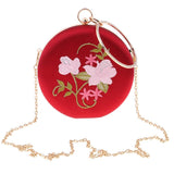 Maxbell Women's Fashion Handbag Round Clutch Evening Bag Purse Wedding Party Red - Aladdin Shoppers