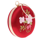 Maxbell Women's Fashion Handbag Round Clutch Evening Bag Purse Wedding Party Red