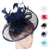 Maxbell Women's Vintage Flower Feather Mesh Net Fascinator Hair Clip Hat Party Black - Aladdin Shoppers