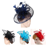 Maxbell Women's Vintage Flower Feather Mesh Net Fascinator Hair Clip Hat Party Black - Aladdin Shoppers