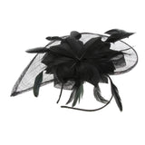 Maxbell Women's Vintage Flower Feather Mesh Net Fascinator Hair Clip Hat Party Black - Aladdin Shoppers