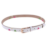 Maxbell Women's Waistband PU Leather Thin Skinny Belt Pin Buckle Waist Belt White - Aladdin Shoppers