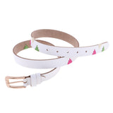 Maxbell Women's Waistband PU Leather Thin Skinny Belt Pin Buckle Waist Belt White - Aladdin Shoppers