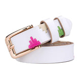 Maxbell Women's Waistband PU Leather Thin Skinny Belt Pin Buckle Waist Belt White - Aladdin Shoppers