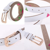 Maxbell Women's Waistband PU Leather Thin Skinny Belt Pin Buckle Waist Belt White - Aladdin Shoppers