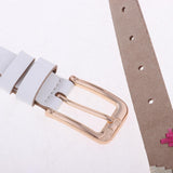 Maxbell Women's Waistband PU Leather Thin Skinny Belt Pin Buckle Waist Belt White - Aladdin Shoppers