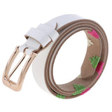 Maxbell Women's Waistband PU Leather Thin Skinny Belt Pin Buckle Waist Belt White - Aladdin Shoppers
