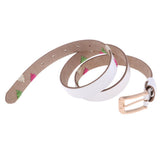Maxbell Women's Waistband PU Leather Thin Skinny Belt Pin Buckle Waist Belt White - Aladdin Shoppers