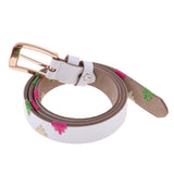 Maxbell Women's Waistband PU Leather Thin Skinny Belt Pin Buckle Waist Belt White - Aladdin Shoppers