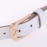 Maxbell Women's Waistband PU Leather Thin Skinny Belt Pin Buckle Waist Belt White - Aladdin Shoppers