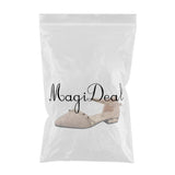 Maxbell Womens Pointy Toe Ankle Strap Synthetic Suede Ballerina Flats Shoes 38 Beige - Aladdin Shoppers