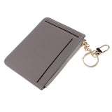 Maxbell Womens Slim Leather Card Holder Front Pocket Wallet Change Purse keychain Gray - Aladdin Shoppers