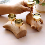 Maxbell Wooden Base Candle Holder Modern Candlestick Tealight Stand Home Decoration - Aladdin Shoppers